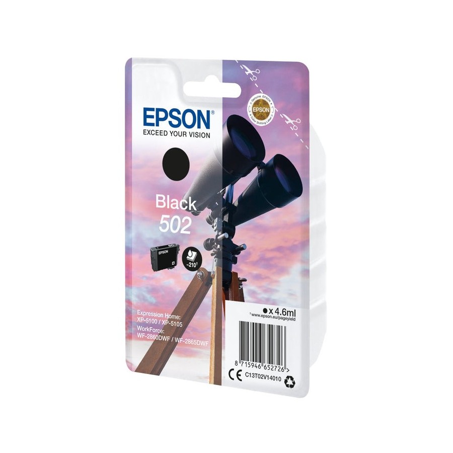 Cartucho original epson 502 negro - c13t02v14010 ml-4.6pag-210