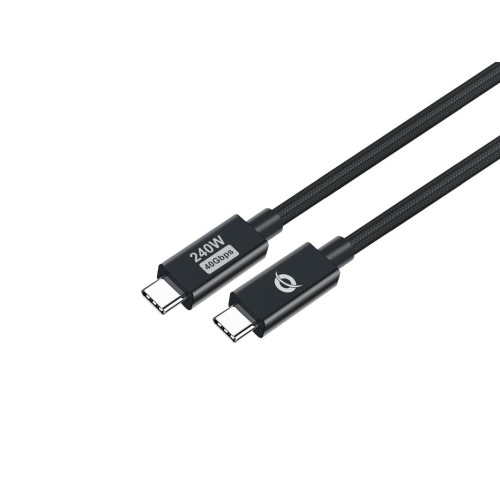 Cable usb-c macho a usb-c macho 2m conceptronic usb 4.0 gen 3 240w 48v 5a 40gbps e-mark