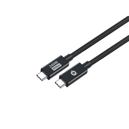 Cable usb-c macho a usb-c macho 2m conceptronic usb 4.0 gen 3 240w 48v 5a 40gbps e-mark