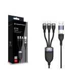 Cable usb 3in1 2m conceptronic pd 3.0 100w 20v 5a  480mbps e-mark