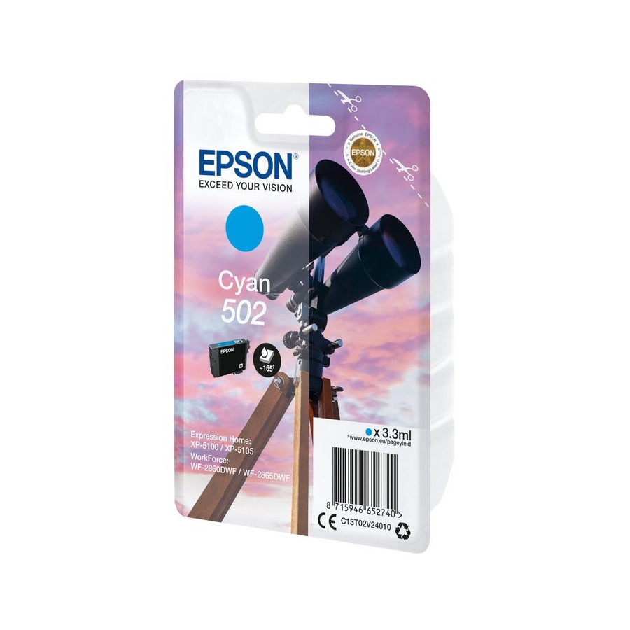 Tinta original epson 502 cian