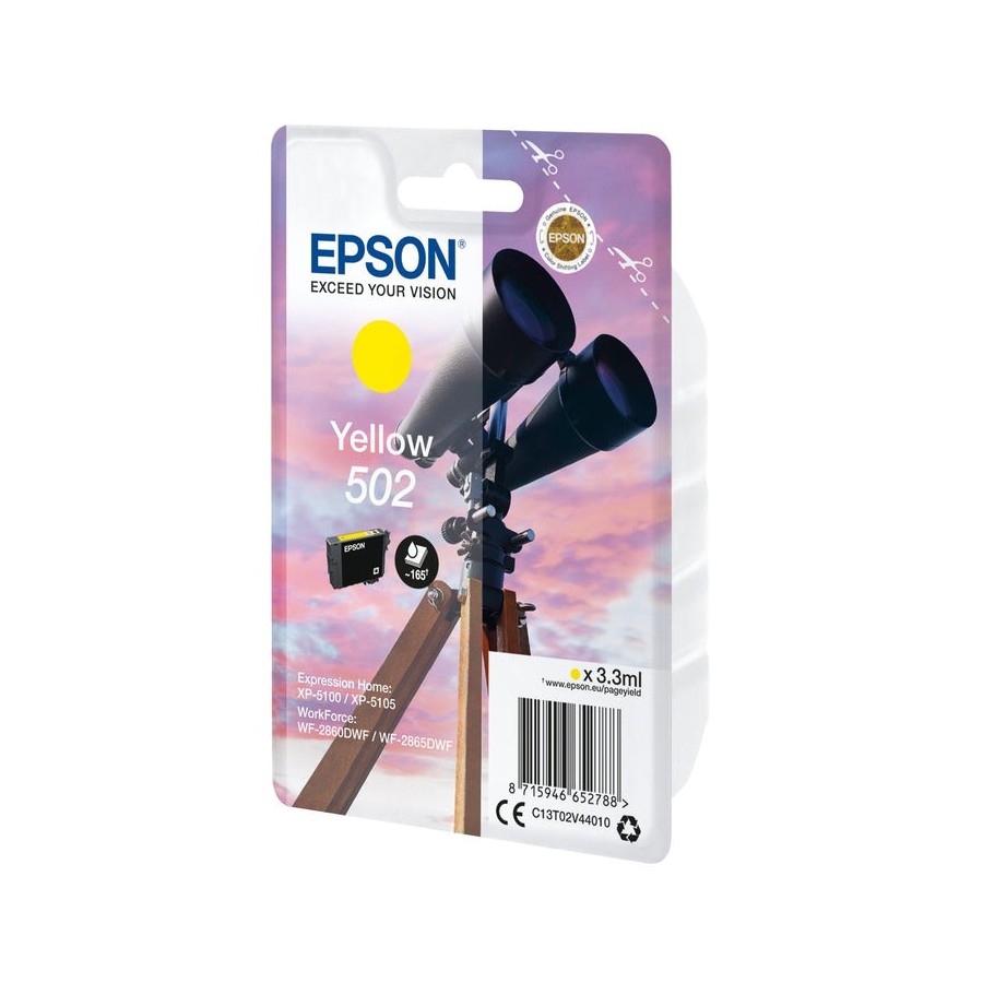 Tinta original epson 502 amarillo (3.3ml) binoculares