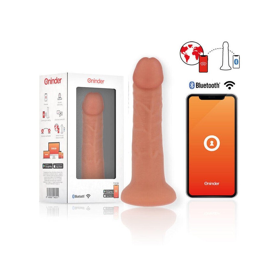 Oninder - large bogotá dildo vibrador 9 velocidades natural 22 cm -o- 4.5 cm - app gratuita