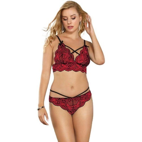 Subblime - set dos piezas top y panties encaje l/xl