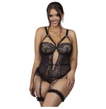 Subblime - teddy con liga detalle encajes y tiras negro l/xl