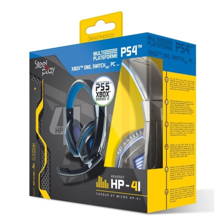 Auriculares steelplay hp41 alámbrico juego negro, azul