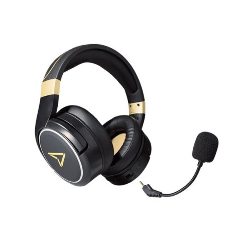 Auriculares lexip metaltech inalámbrico y alámbrico juego negro, oro