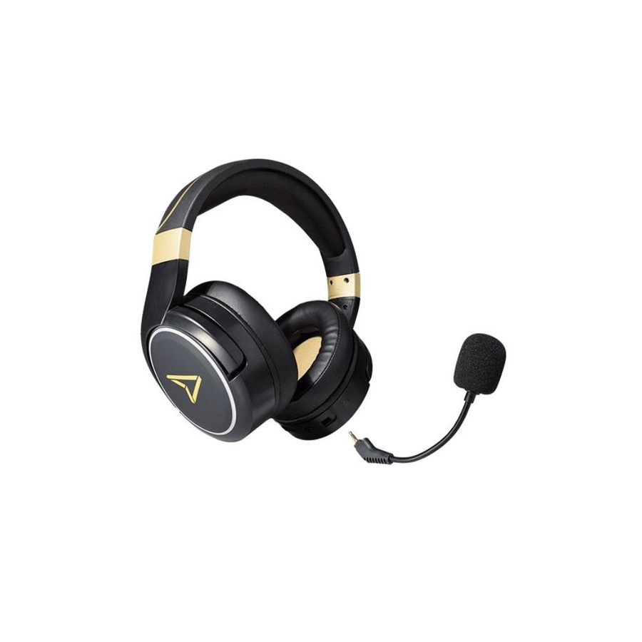 Auriculares lexip metaltech inalámbrico y alámbrico juego negro, oro