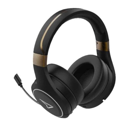 Auriculares lexip metaltech inalámbrico y alámbrico juego negro, oro