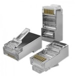 Qoltec 54554 rj45 modular connector cat5e ftp gold plated contacts 100 pieces