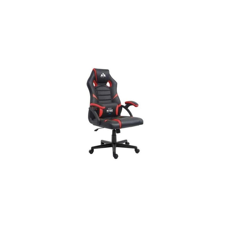 Cromad serie nitro silla gaming - altura regulable con piston de gas clase 2 - cojin lumbar - negro/rojo