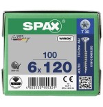 Caja 100 unid. tornillo universal cabeza plana wirox 6x120mm t30
