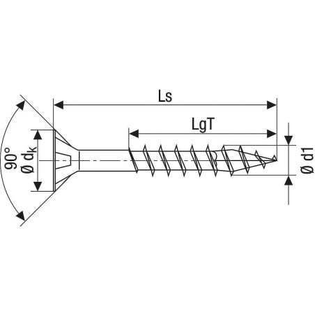 Caja 100 unid. tornillo universal cabeza plana wirox 6x120mm t30