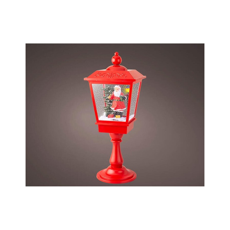 Farol papa noel con movimiento y música, luz fija, 33 leds, blanco frio. lumineo