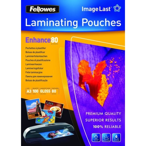 Fundas para plastificar fellowes 5306207 a3 80 micras 100 unidades