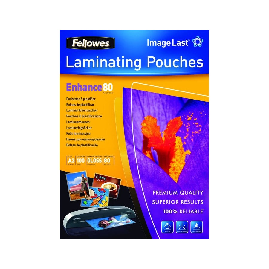 Fundas para plastificar fellowes 5306207 a3 80 micras 100 unidades