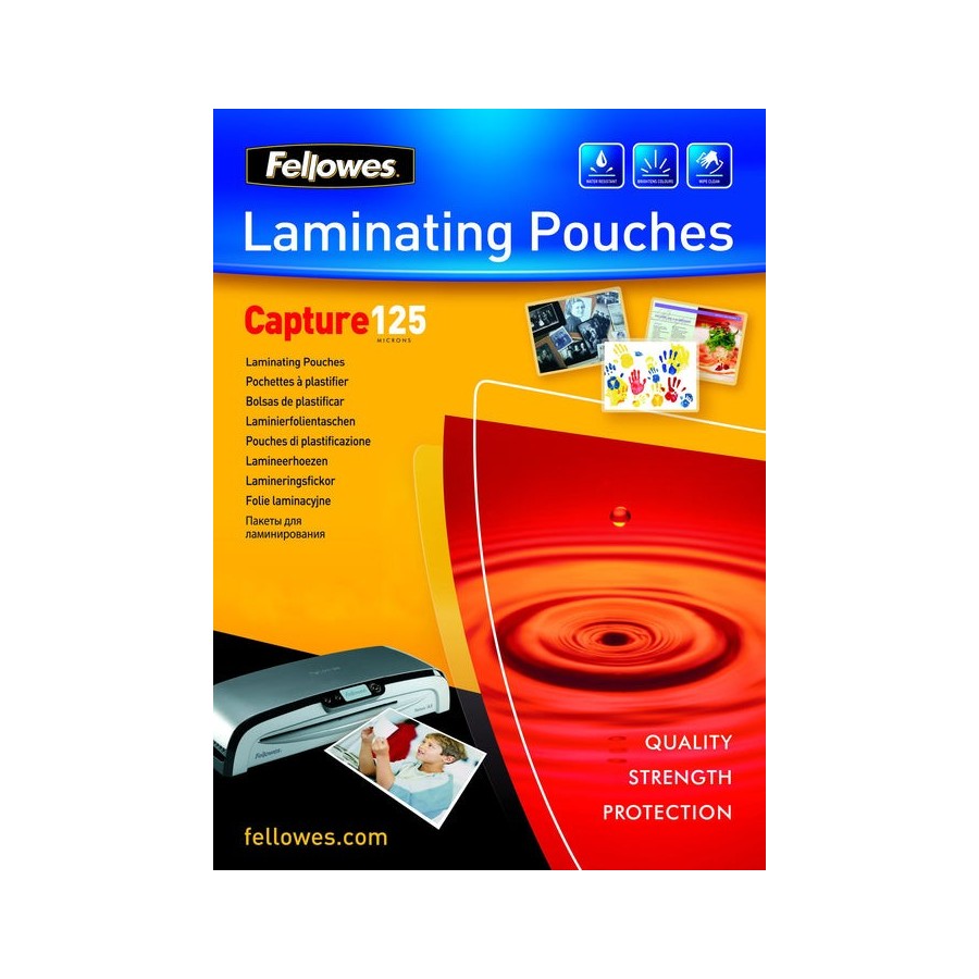 Fundas para plastificar fellowes 5307407 a4 125 micras 100 unidades