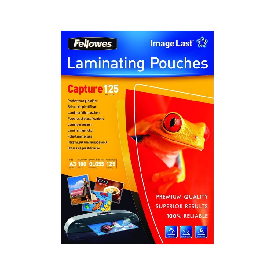 Fundas para plastificar fellowes 5307506 a3 125 micras 100 unidades