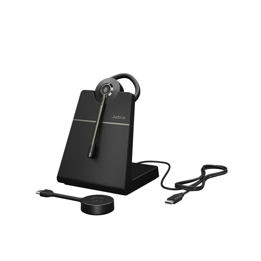 Auriculares  jabra engage 55 se - usb-c ms convertible negro, mono, usb-c, ms, con estación de carga 9655-475-111