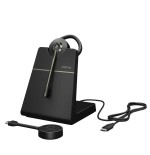 Auriculares  jabra engage 55 se - usb-c ms convertible negro, mono, usb-c, ms, con estación de carga 9655-475-111