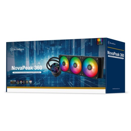 Refrigeración silverstone novapeak 360 argb 360mm por agua negro sst-np360-argb