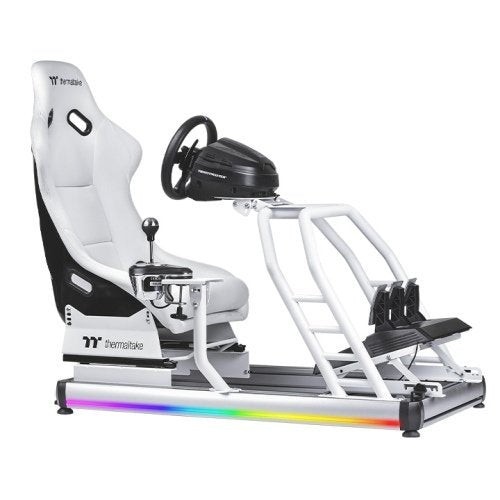 Cabina del simulador de carreras de nieve thermaltake gr500, sim rig blanco gsc-r50-cpaswh-01