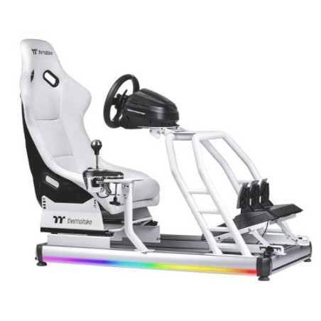 Cabina del simulador de carreras de nieve thermaltake gr500, sim rig blanco gsc-r50-cpaswh-01