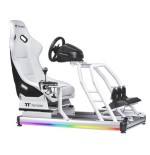 Cabina del simulador de carreras de nieve thermaltake gr500, sim rig blanco gsc-r50-cpaswh-01