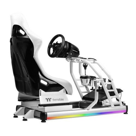 Cabina del simulador de carreras de nieve thermaltake gr500, sim rig blanco gsc-r50-cpaswh-01