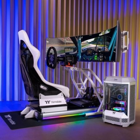 Soporte para 3 monitores de 32" thermaltake triple racing blanco