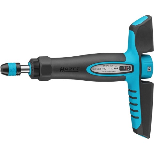 Destornillador dinamométrico hazet 6005ct-100 negro/azul, 4 - 10 nm nm, portapuntas de 1/4", mango en t 6005ct-100