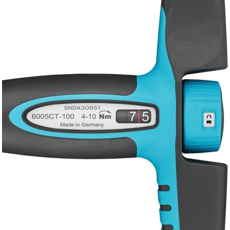 Destornillador dinamométrico hazet 6005ct-100 negro/azul, 4 - 10 nm nm, portapuntas de 1/4", mango en t 6005ct-100