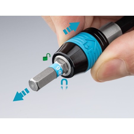 Destornillador dinamométrico hazet 6005ct-100 negro/azul, 4 - 10 nm nm, portapuntas de 1/4", mango en t 6005ct-100