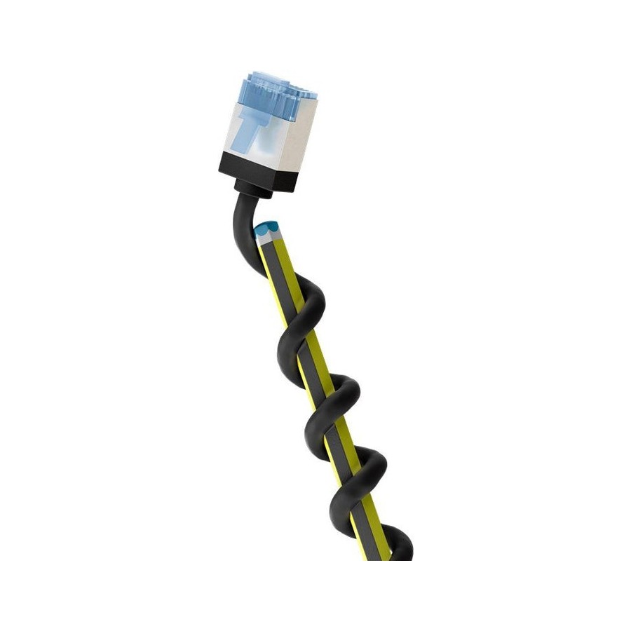 Goobay cable cat.6a ultraflexible delgado, u/ftp negro, 1 metro, conector extracorto 74318