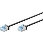 Goobay cable cat.6a ultraflexible delgado, u/ftp negro, 1 metro, conector extracorto 74318