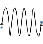Cable goobay cat.6a ultraflexible delgado, u/ftp negro, 2 metros, clavijas extracortas 74319
