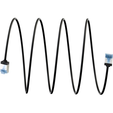 Goobay cable patch ultraflexible cat.6a delgado, u/ftp negro, 10 metros, clavijas extracortas 74323