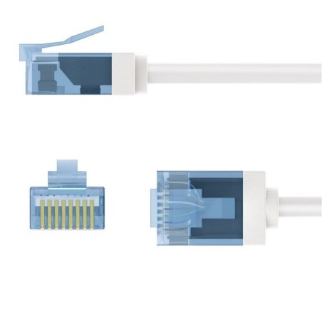 Cable goobay patch ultraflexible cat.6a delgado, u/utp blanco, 15 metros, clavijas extracortas 74302