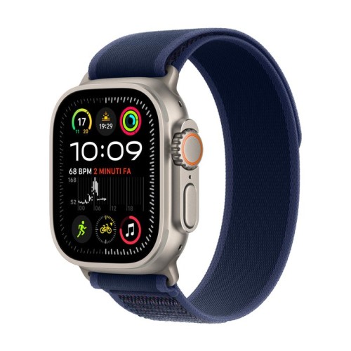 Apple watch ultra 2, smartwatch gris, 49 mm, trail loop azul s/m, caja de titanio, celular mx4j3fd/a