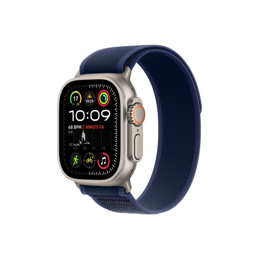 Apple watch ultra 2, smartwatch gris, 49 mm, trail loop azul s/m, caja de titanio, celular mx4j3fd/a