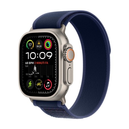 Apple watch ultra 2, smartwatch gris, 49 mm, trail loop azul s/m, caja de titanio, celular mx4j3fd/a