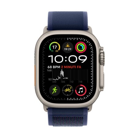 Apple watch ultra 2, smartwatch gris, 49 mm, trail loop azul s/m, caja de titanio, celular mx4j3fd/a