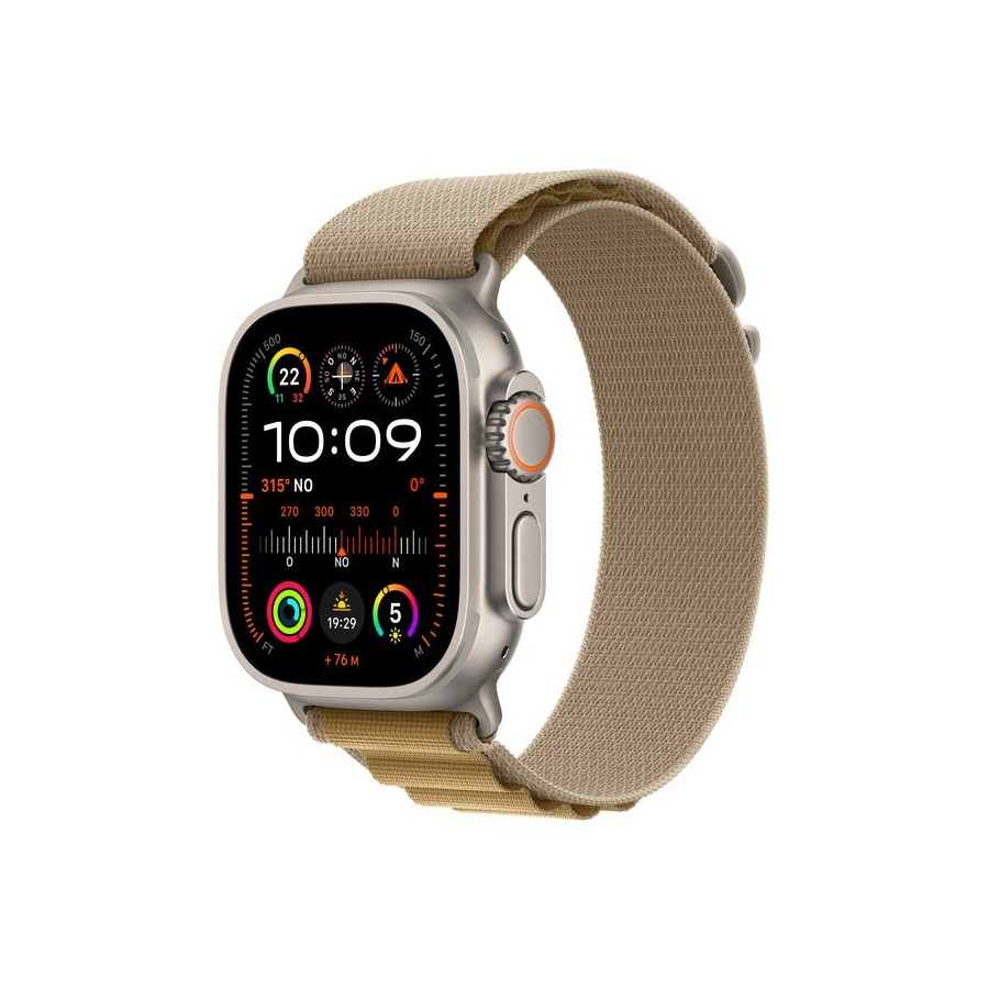 Apple watch ultra 2, smartwatch gris, 49 mm, alpine loop almond, caja de titanio, celular mx4h3fd/a