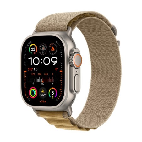 Apple watch ultra 2, smartwatch gris, 49 mm, alpine loop almond, caja de titanio, celular mx4h3fd/a