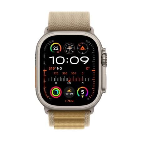 Apple watch ultra 2, smartwatch gris, 49 mm, alpine loop almond, caja de titanio, celular mx4h3fd/a