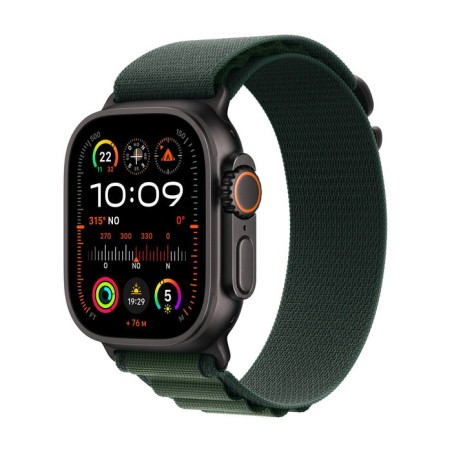 Apple watch ultra 2, smartwatch negro, 49 mm, alpine loop verde oscuro, caja de titanio, celular mx4r3fd/a