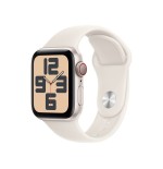 Apple watch se, smartwatch champagne, aluminio, 40 mm, pulsera deportiva polarstern s/m, cellular mxgj3qf/a