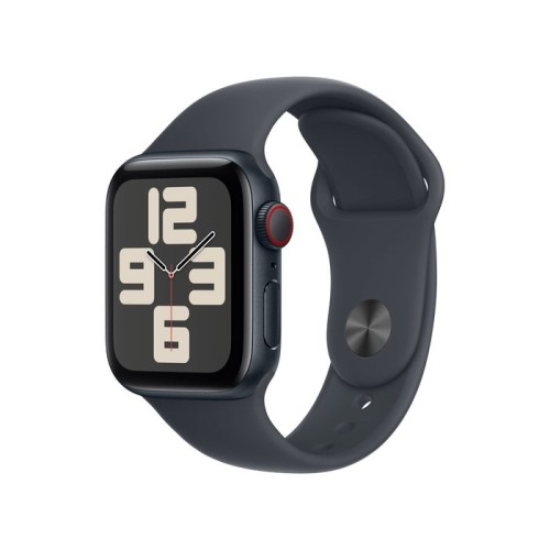 Apple watch se, smartwatch negro, aluminio, 40 mm, pulsera deportiva midnight s/m, cellular mxgc3qf/a