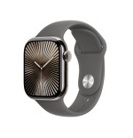 Apple watch series 10, smartwatch titan natur, caja de titanio, 42 mm, correa deportiva gris piedra s/m, cellular mwxd3qf/a