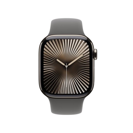 Apple watch series 10, smartwatch titan natur, caja de titanio, 42 mm, correa deportiva gris piedra m/l, cellular mwxe3qf/a